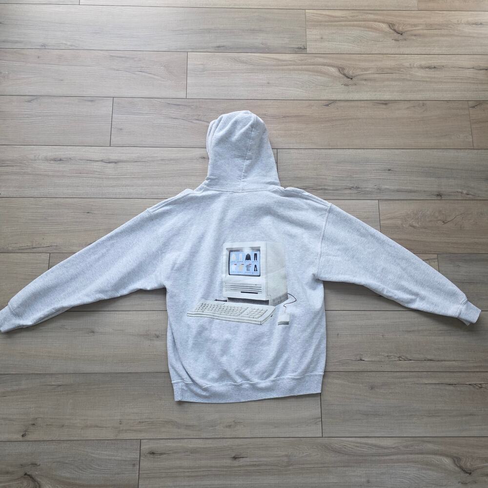 Lonely Ghost The Apple Hoodie Heathered Gray Graphic Print Unisex Sz Large - Picture 6 of 10